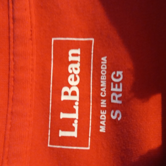 LLBean NWOT Small Reg Rust/ Red, tie front, 3/4 sleeve 100% cotton - Picture 4 of 4